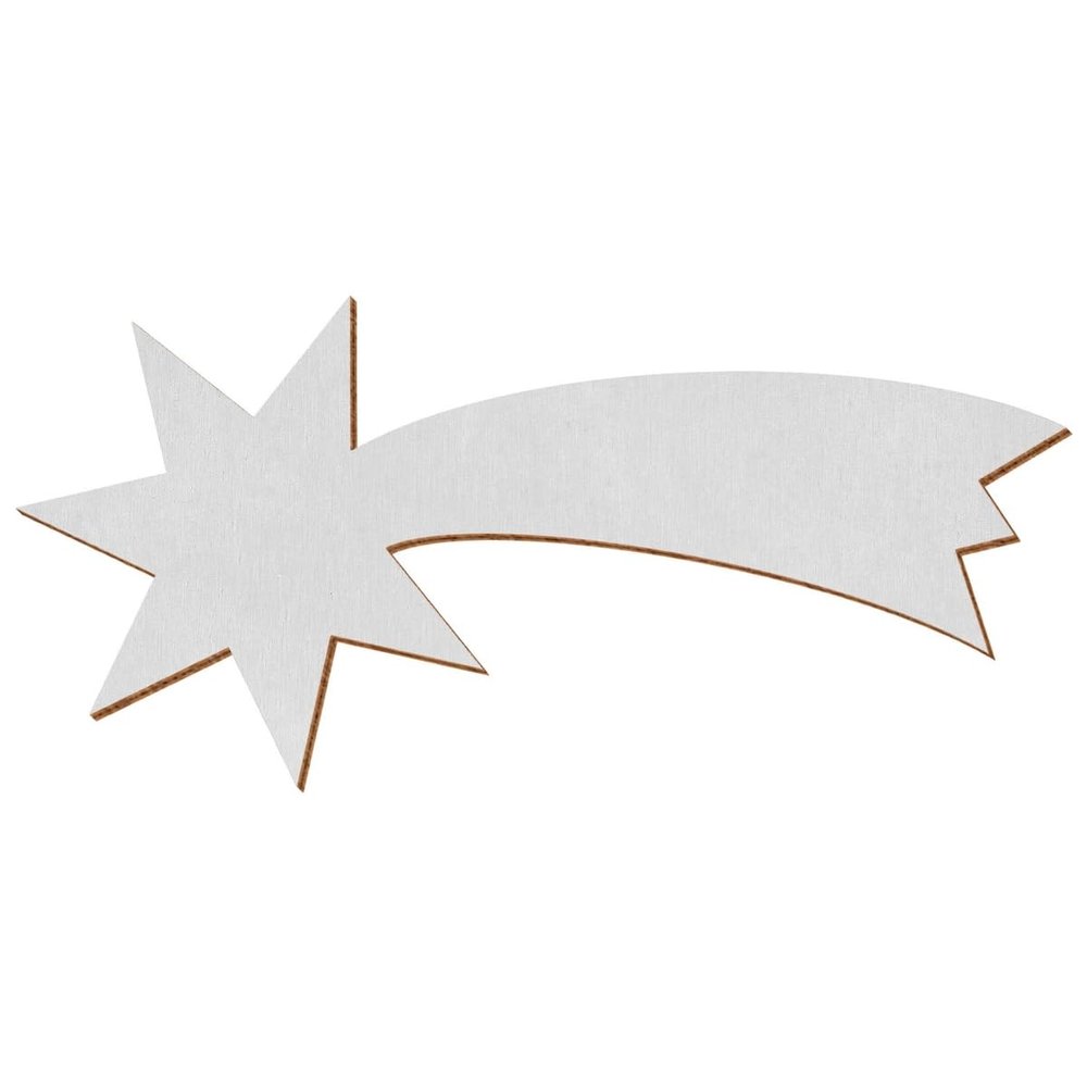 Silver Wooden Shooting Star Cutouts, 38 cm, Pack of 25