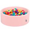 KiddyMoon Ball Pit 90 x 30 cm with 300 7 cm Balls, Round Ball Pool for Babies and Children, Pink/Light Green/Yellow/Turquoise/Orange/Dark Pink/Violet view 1