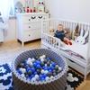 KiddyMoon Ball Pit 90 x 30 cm with 300 7 cm Balls, Round Ball Pool for Babies and Children, Pink/Light Green/Yellow/Turquoise/Orange/Dark Pink/Violet view 2