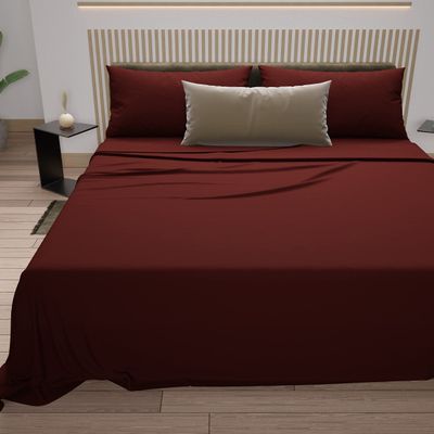 PETTI Artigiani Italiani Bordeaux Percale Bedding Set, 180 x 200 cm