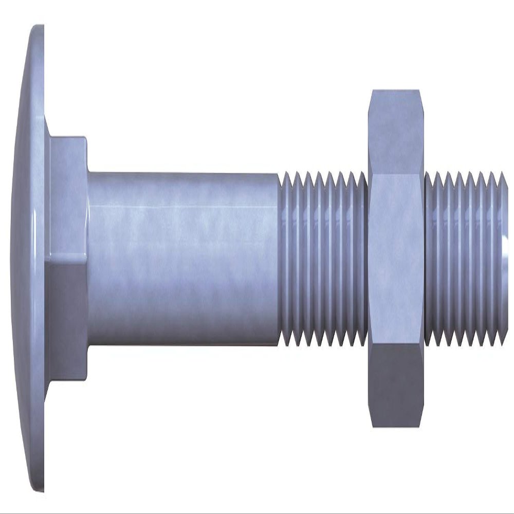 DIN 603 Carriage Bolts with DIN 934 Nuts, Zinc-Plated Steel, M8 x 50, 50 Pack