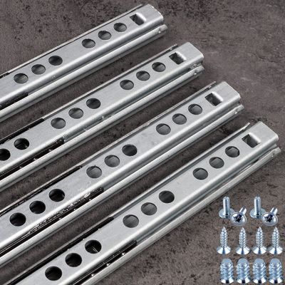 Stahlia Drawer Slides, 4-Pack, Steel Partial Extension, 17 mm Groove Height, 182 mm