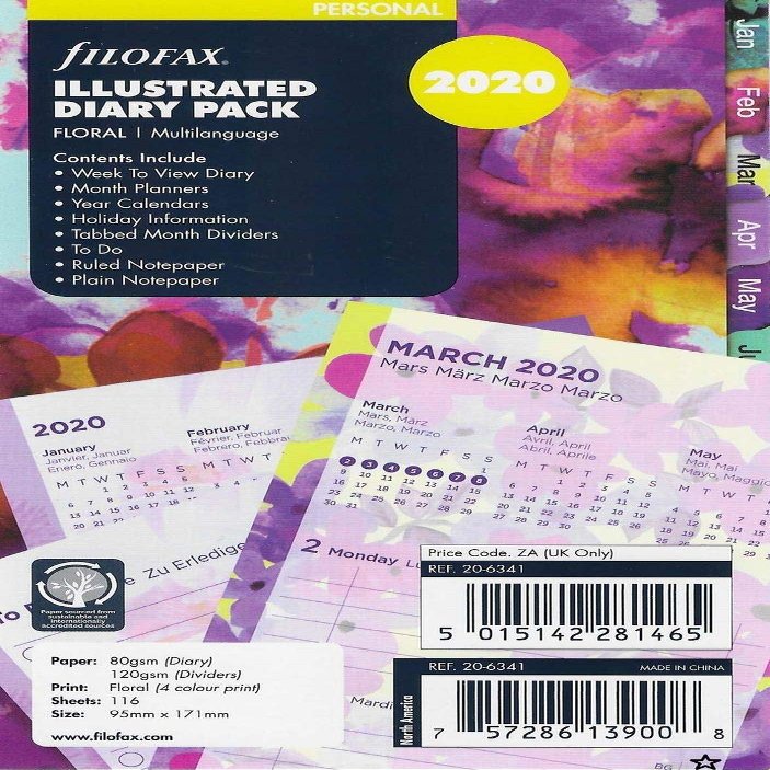 Filofax 2020 Floral Refill Pack