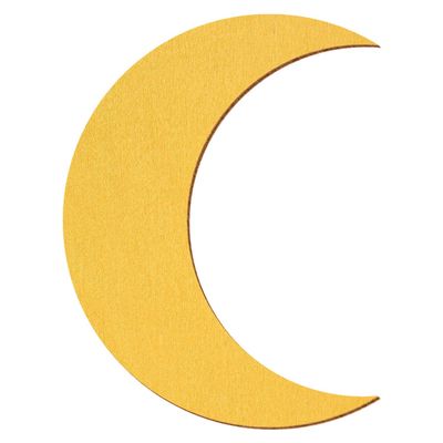 Golden Wooden Moon Cutout, 18 cm, Set of 10