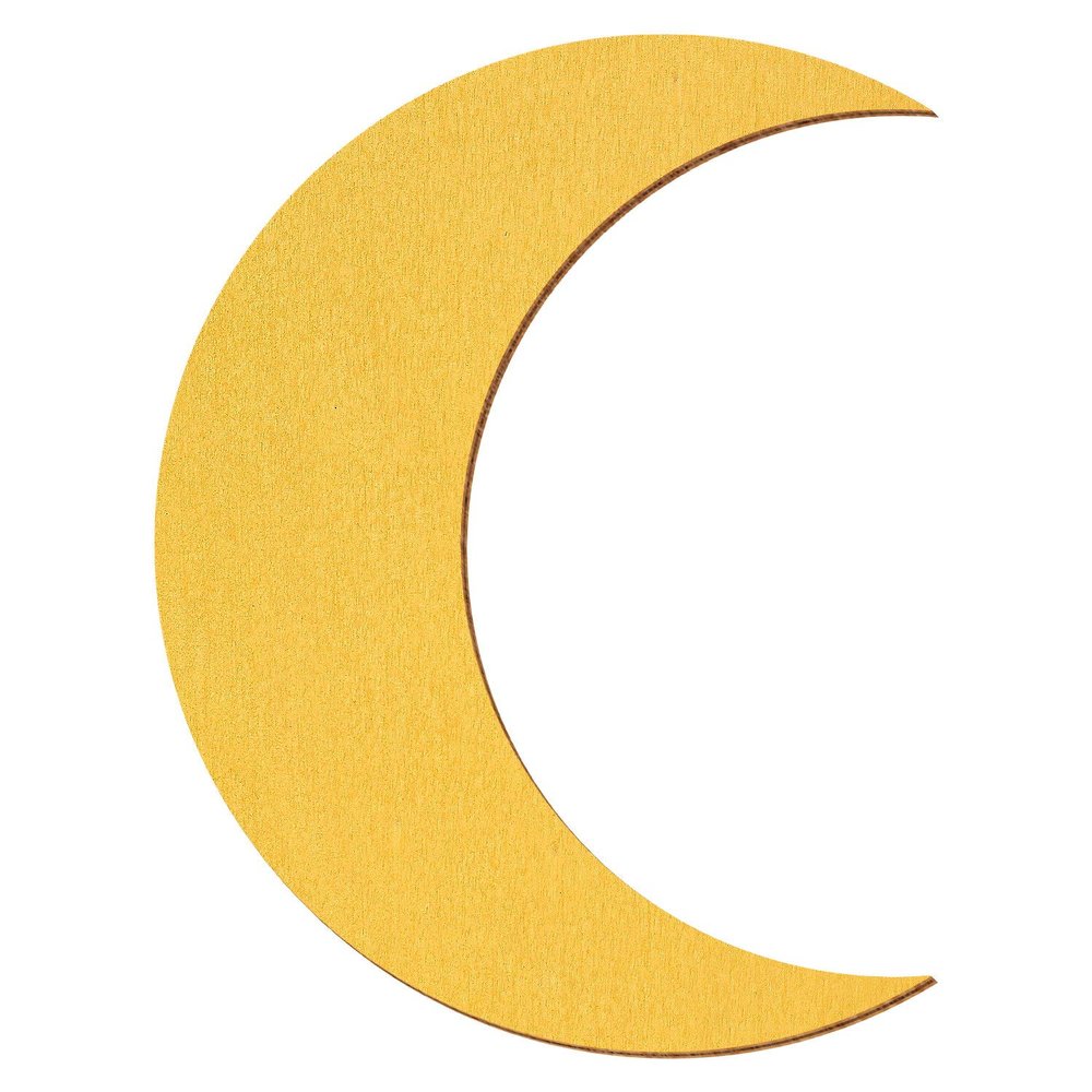 Golden Wooden Moon Cutout, 18 cm, Set of 10