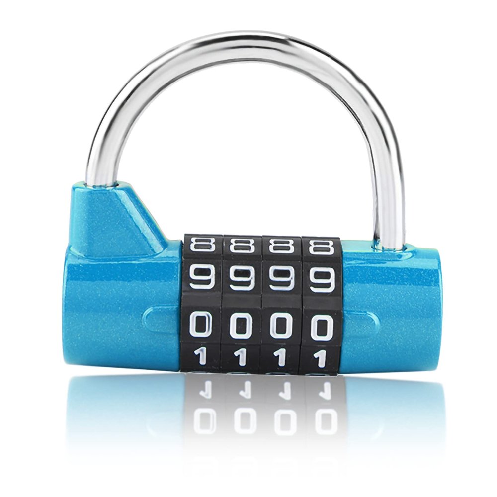 Sonew 4-Digit Combination Padlock for Gym Lockers, Employee Lockers and School Bags, Blue