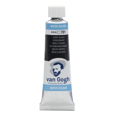 Van Gogh Watercolor Paint, 10 ml Tube, Ivory Black 701