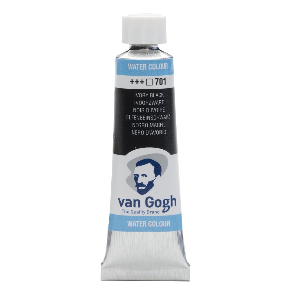 Van Gogh Watercolor Paint, 10 ml Tube, Ivory Black 701