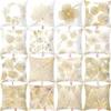 Xmiral Pillowcase with Golden Leaf Print 45cm x 45cm view 2