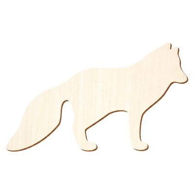 Wooden Arctic Fox, 3–50 cm Wide, Craft & Decor, 16 cm, Pack of 25