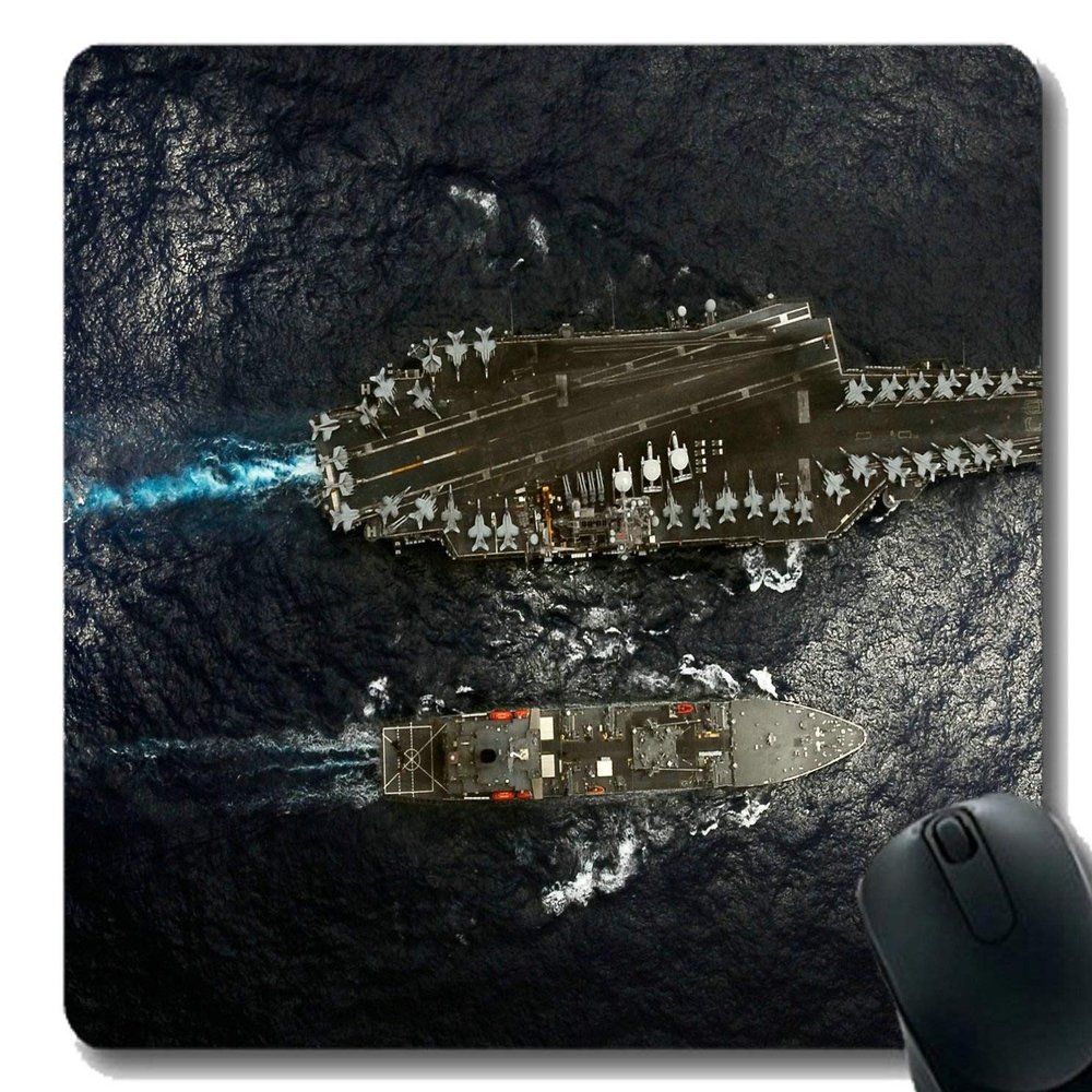USS Kitty Hawk (CV-63) Military Warship Mouse Pad with Stitched Edge