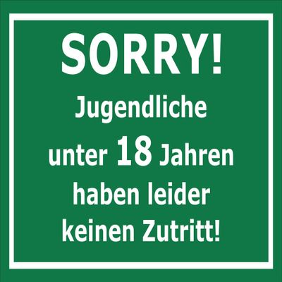 Melis-Folienwerkstatt Sign: No Entry for Anyone Under 18, 60 × 40 cm, 3 mm Rigid Foam