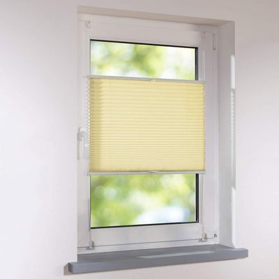 Tensioned Pleated Blind - Klemmfix UNIVERSAL Made-to-Measure, No Drilling, 36 x 220 cm, Apricot