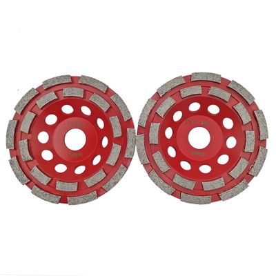 SHDIATOOL 2-Pack 125 mm Double-Row Diamond Cup Grinding Wheels