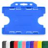 CKB LTD Rigid Double-Sided Open-Face ID Card Holder, Horizontal, Blue, 100 Pack view 1
