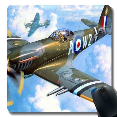 Anti-Slip Spitfire Machine Art Mouse Pad