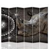 Decorative Rhino Room Divider, 6-Panel, Single-Sided Abstract Gray, 216 x 175 cm view 1