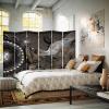 Decorative Rhino Room Divider, 6-Panel, Single-Sided Abstract Gray, 216 x 175 cm view 2