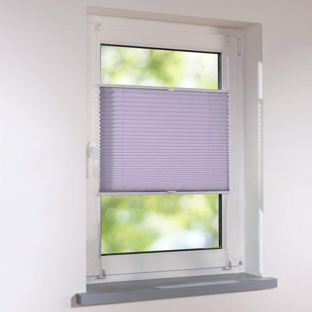 Made-to-Measure Tensioned Pleated Blind Klemmfix UNIVERSAL, 28 × 150 cm, Lilac
