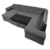 Mirjan24 Niko Bis U-Shaped Corner Sofa with Sleeper Function and Storage, Left Corner, Soft 017 + Lux 05 + Lux 06 view 4