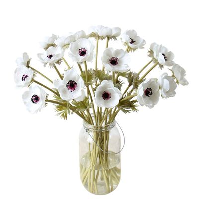 Calcifer 5-Piece 51 cm PU Artificial Anemone Flowers, White