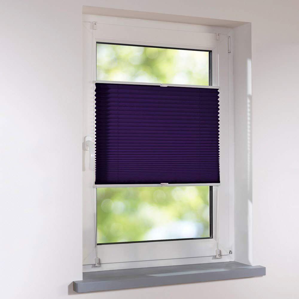 Tensioned Pleated Blind Klemmfix UNIVERSAL, 43 x 200 cm, Blackberry