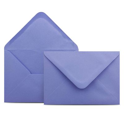 250 Purple C6 Envelopes, 4.5 x 6.4 in, 100 gsm Gummed Pointed Flap, Windowless