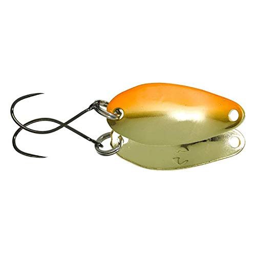 Gunki Reinbo Slide Spoon 2.48 cm, 2.8 g – Trout Lure, Full Gold/Orange Side