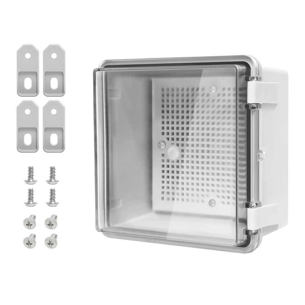 LMioEtool IP65 ABS Junction Box with Transparent PC Cover, Gray, 5.9 x 5.9 x 3.5 in