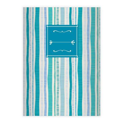 Kartenkaufrausch 8 Retro Doodle Stripes DIN A4 School Notebooks, Turquoise Blue Grid Ruled 26, 16 Sheets/32 Pages