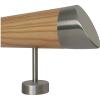 TIBU Larch Wood Handrail, 300 cm, with 4 Stainless Steel Holders view 1