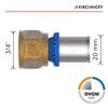 Brass Reducing Press Adapter 20 x 3/4" Female Thread, DVGW Press Fitting view 2
