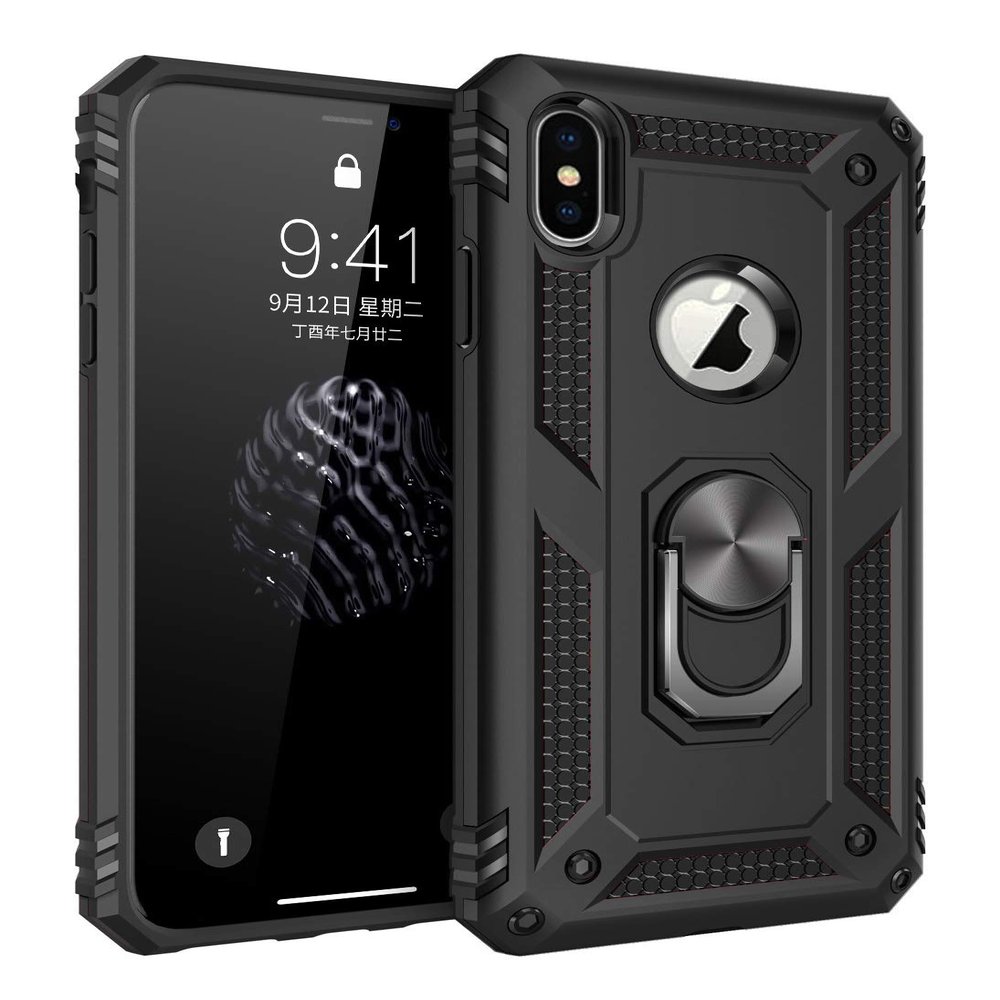 SORAKA Case for iPhone X/iPhone XS with 360° Rotating Ring Stand