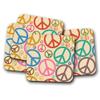 Peace Symbol Hippie Surf Coasters, Set of 4 #15591 view 1