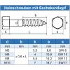 Eisenwaren2000 | M10 x 200 mm Hex-Head Wood Screws (20 pcs) - DIN 571 - External Hex-Head Screws - Shank Screws - Stainless Steel A2 V2A - Rust-Resistant view 2