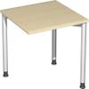 Gerambel Height-Adjustable Desk, Recessed on One Side, 800 x 800 x 680–800 mm, Maple/Silver view 1