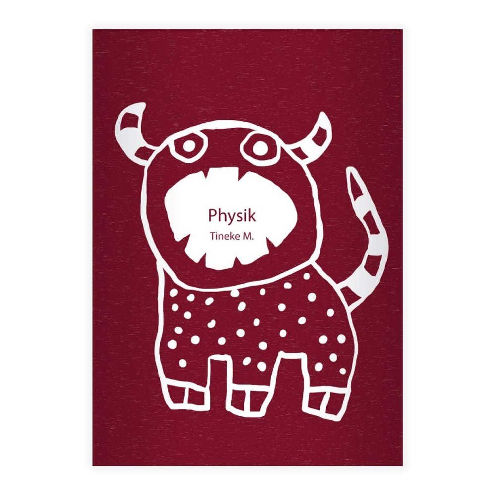 Kartenkaufrausch 16 Personalized Cool Worry Eater A5 School Notebooks, Red, Ruled Line 4