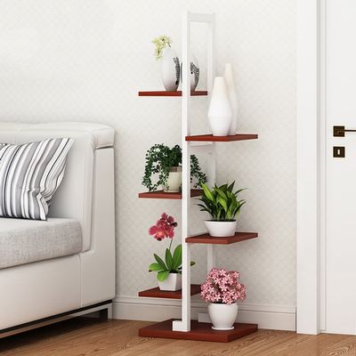 6-Tier Plant Stand with Steel Frame, White