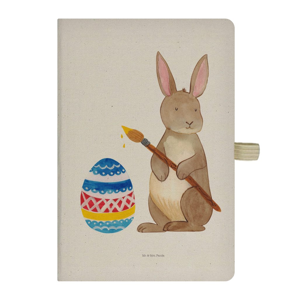 Mr. & Mrs. Panda DIN A5 Cotton Notebook, Bunny Painting Eggs
