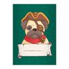 Kartenkaufrausch 4 Fun Pirate DIN A4 Elementary School Notebooks, Pug Pirate, Green Contrast Ruling 1 view 1