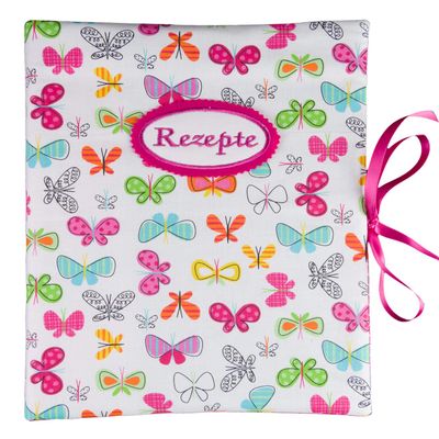 bettina bruder Recipe Folder DIN A4 – 30 Sheet Protectors – Butterflies, White, Multicolor, Pink