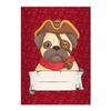 Kartenkaufrausch Pirate Pug DIN A4 Elementary School Notebook, Red, Grade 2 Ruling view 1