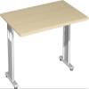 Gerambel Desk, Fixed Height, Recessed on Both Sides, 1200 x 800 x 720, Maple/Silver view 1