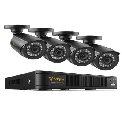 Anlapus 1080P Outdoor Video Surveillance System, 8CH H.265+ DVR, 4 x 2MP Cameras