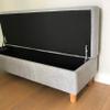 Furninero Tufted Upholstered Storage Ottoman, 100 cm, Softi Denim Blue view 3