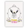 Charming Bunny Princess Thank-You Card with Envelope view 1