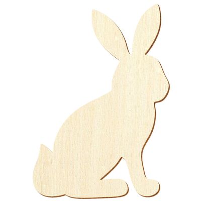 Sitting Wooden Bunny V1, 3–50 cm, 1 Piece