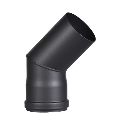 FIREFIX R100/B45 Pellet Stove Pipe Elbow, 100 mm, 45°, Black