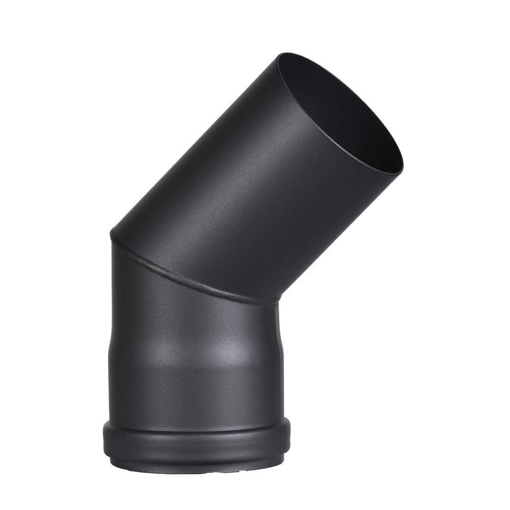FIREFIX R100/B45 Pellet Stove Pipe Elbow, 100 mm, 45°, Black