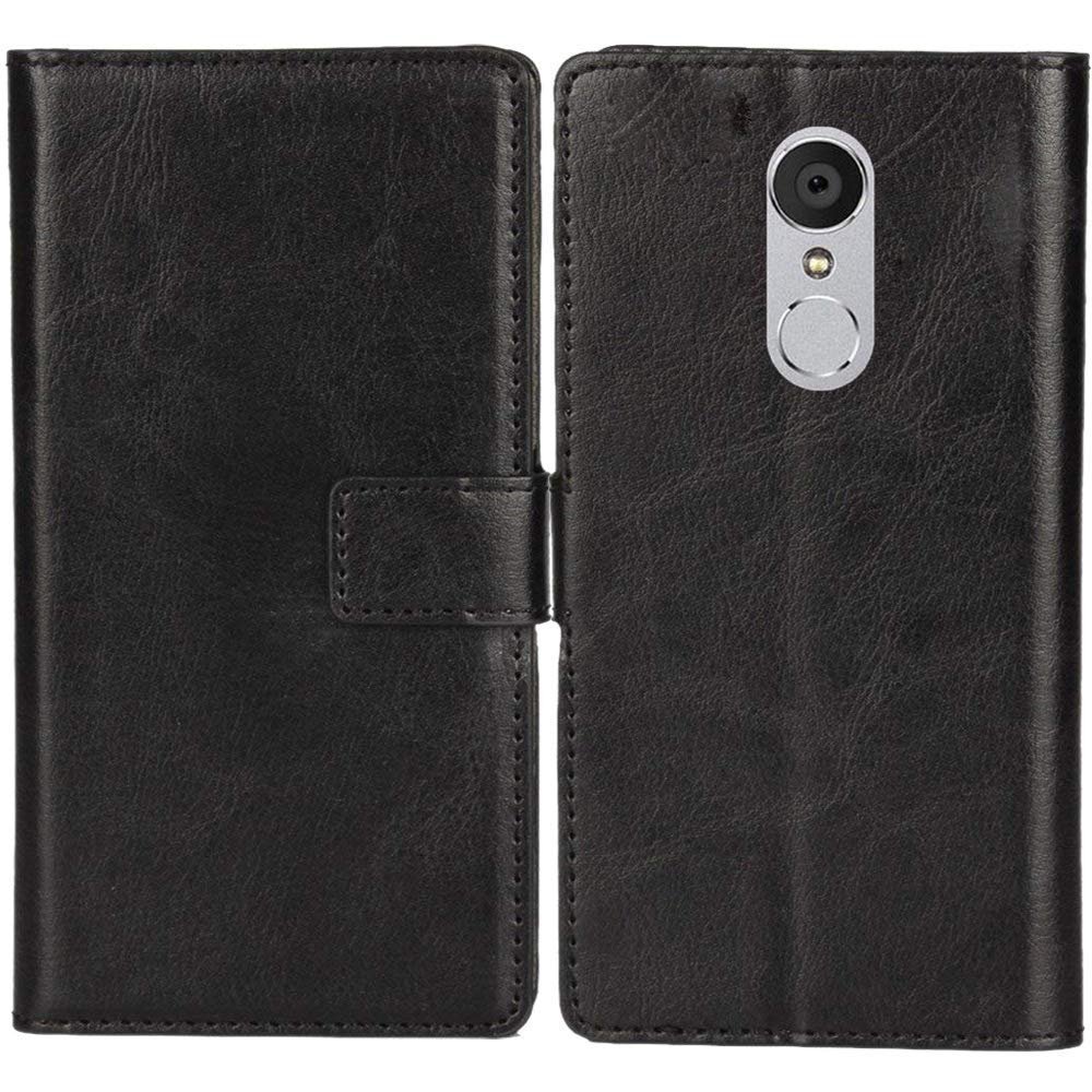 Lankashi PU Leather Flip Wallet Case for Doogee Homtom Zoji Z9 5.7-Inch Phone, Black